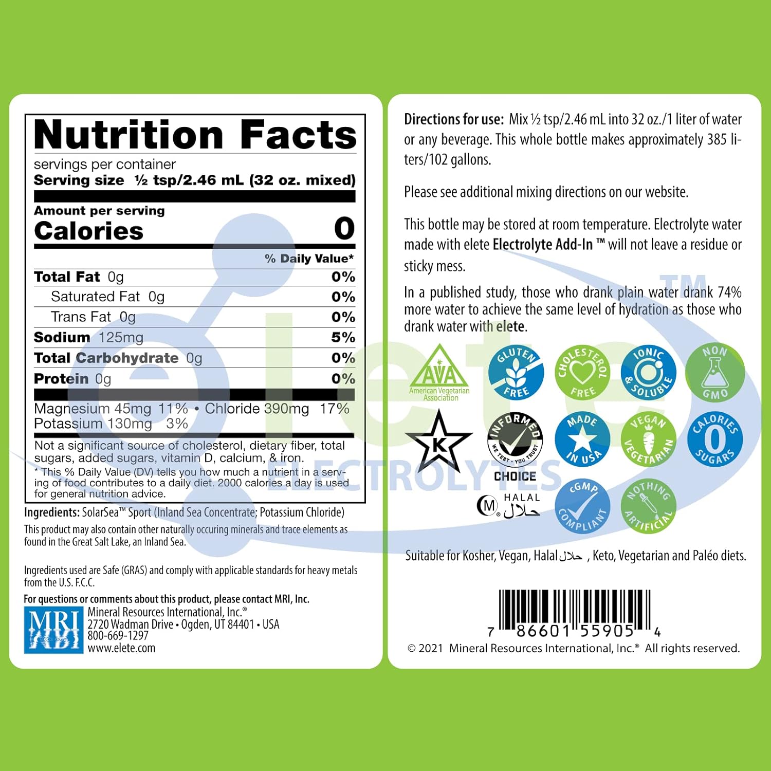 Elete Citrilyte Add-in: Natural Electrolyte Concentrate for Sports Drinks