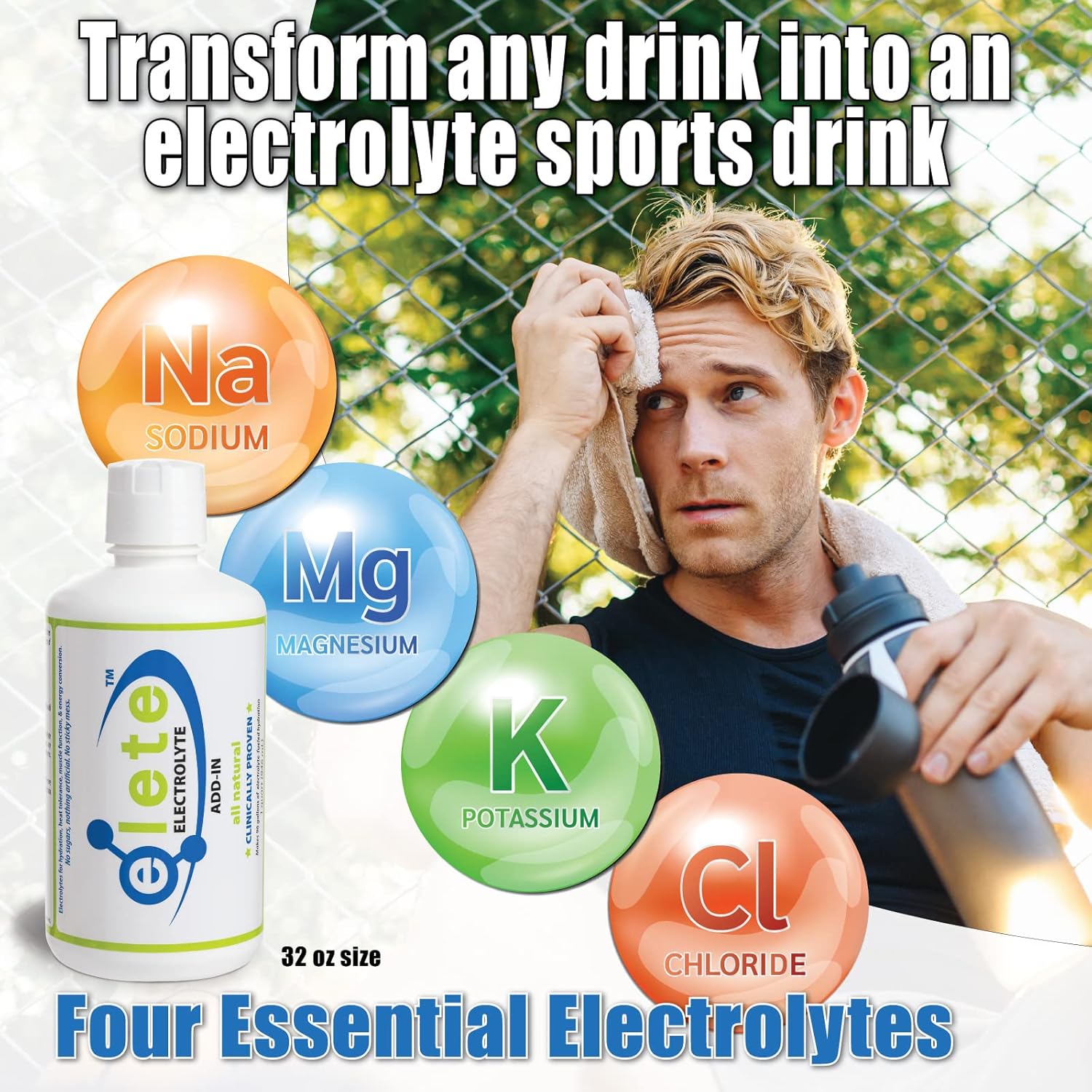 Elete Citrilyte Electrolyte Hydration Drops - Sodium, Magnesium, Potassium, Trace Minerals - Leg & Muscle Cramp Relief - Unflavored, Natural - Transform Any Drink into Sports Drink - 32oz