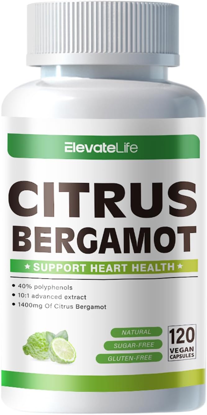 ElevateLife Citrus Bergamot Supplement - 1400mg, 120 Capsules for Heart Health and Cholesterol Support