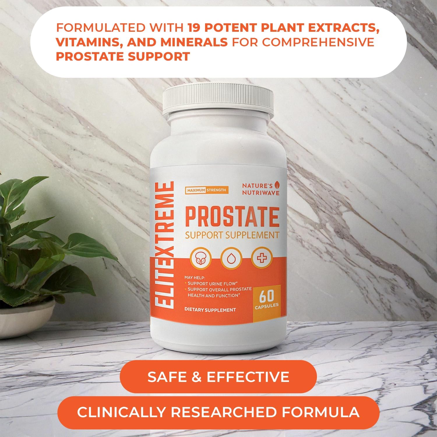 ELITEXTREME PROSTATE Health Supplements for Men with Saw Palmetto Extract - Non-GMO, Made in USA - 60 Caps, 1 Month Supply