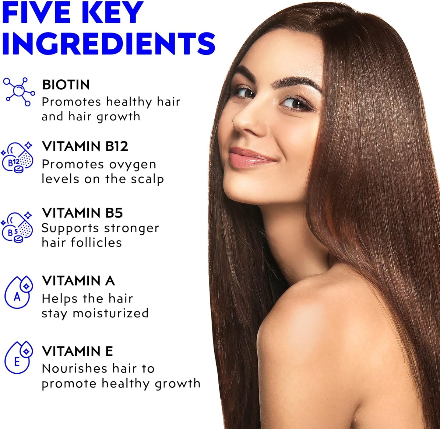 Elon Biotin Gummies 5000mcg for Hair, Skin, Nails - 60 Count Cherry Flavored Gummies - Vitamin A, Folic Acid, Vitamin E - 30 Day Supply