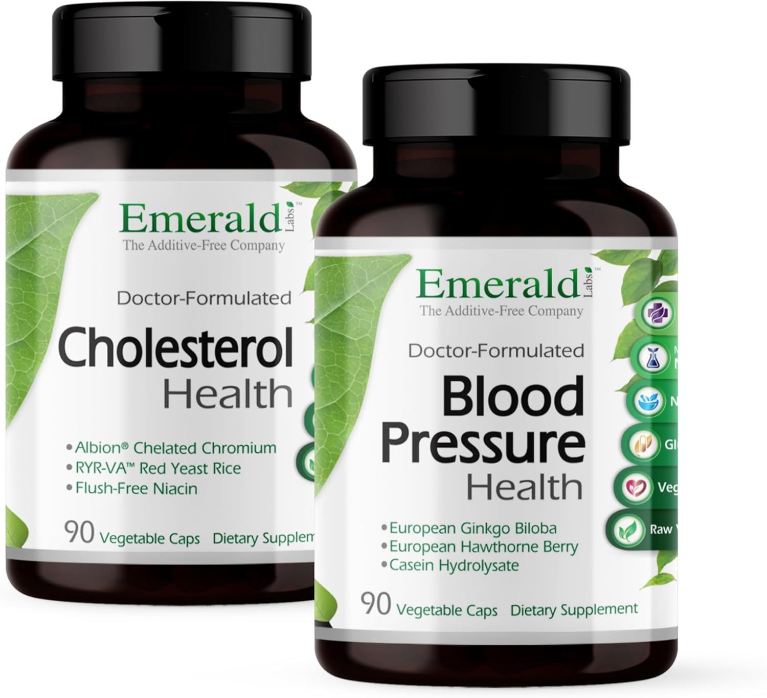 EMERALD LABS Cholesterol & Blood Pressure Support Capsules - Heart & Circulatory Health - Gluten-Free - 30-Day Supply