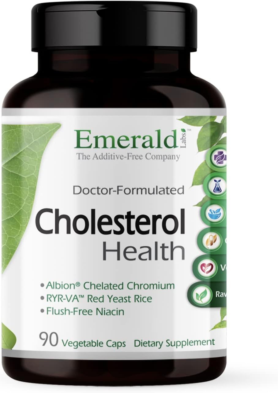 EMERALD LABS Cholesterol & Blood Pressure Support Capsules - Heart & Circulatory Health - Gluten-Free - 30-Day Supply