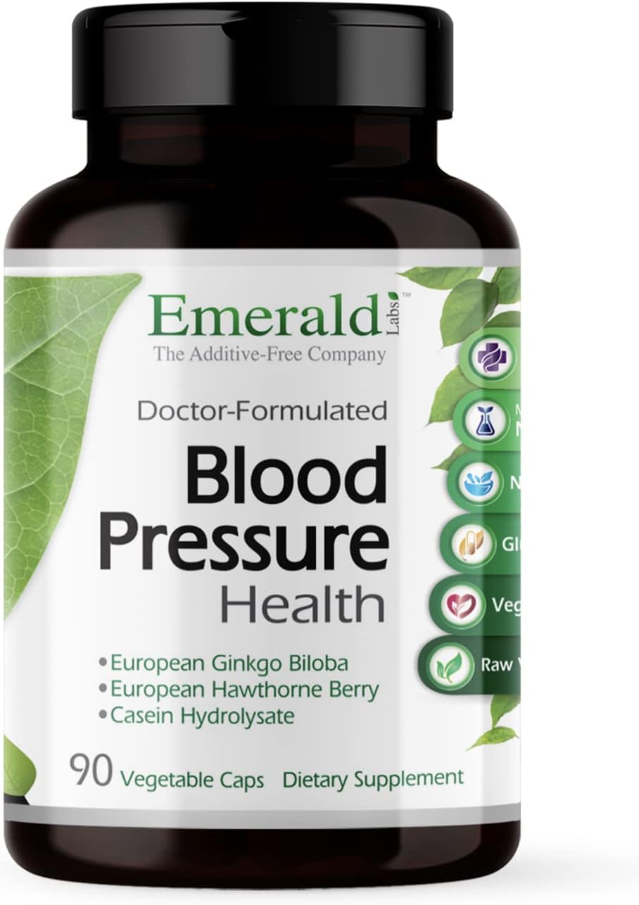 EMERALD LABS Cholesterol & Blood Pressure Support Capsules - Heart & Circulatory Health - Gluten-Free - 30-Day Supply
