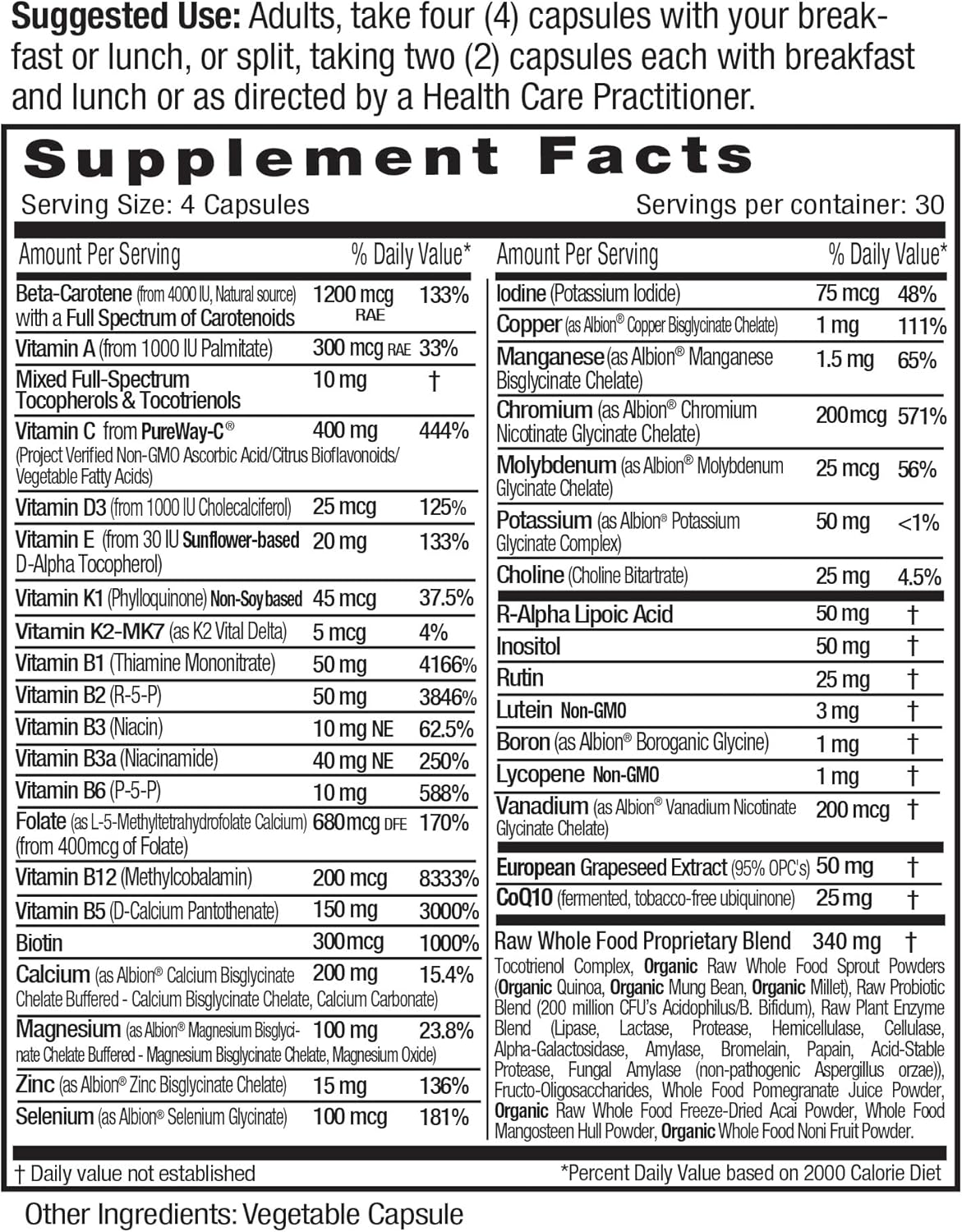 EMERALD LABS Complete Clinical Multi - Multivitamin with Methylated Folate & Digestive Enzymes - 120 Capsules