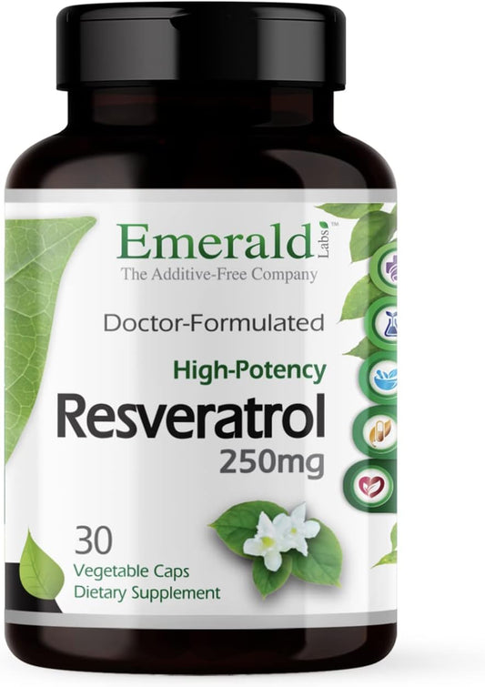 Emerald Labs Resveratrol Dietary Supplement - Supports Cellular & Cardiovascular Health - 30 Veg Caps