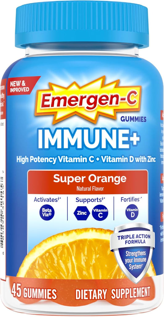 Emergen-C Immune+ Triple Action Gummies with BetaVia - 45 Count