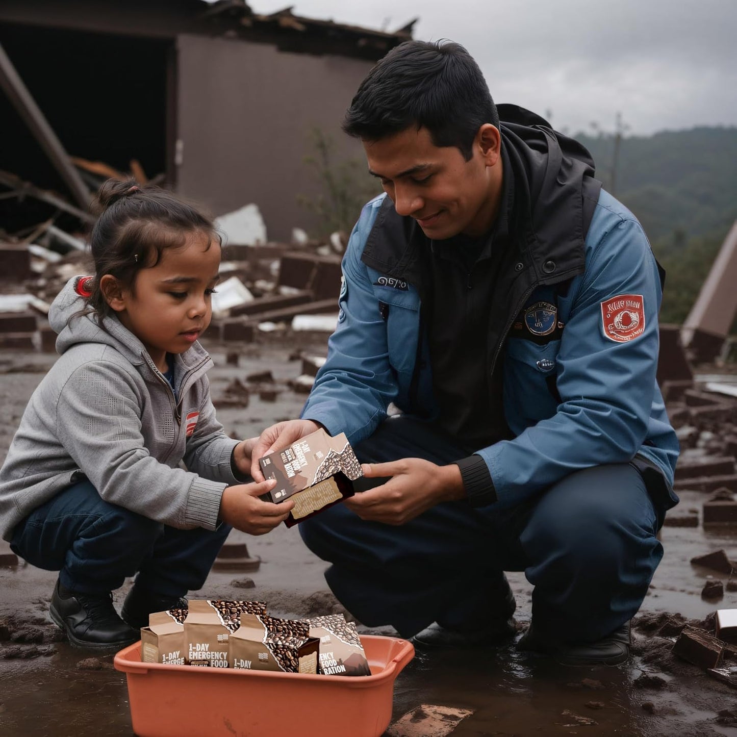 Emergency Food Supply: 3-Day Coffee Mocha Biscuit Bars MRE Survival Kit - 20 Years Shelf Life