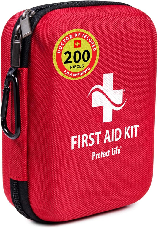 Emergency Scar Therapy Kit for Home & Business | HSA/FSA Eligible First Aid Kit | Travel & Camping Medical Kit (200 Piece)