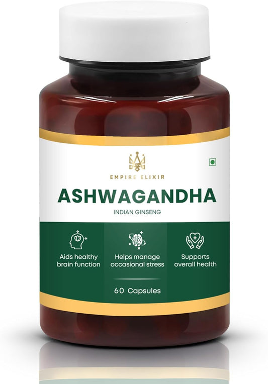 Empire Elixir Ashwagandha Capsules - Energy & Immune Support for Men & Women | 450mg | 60 Capsules | Non-GMO