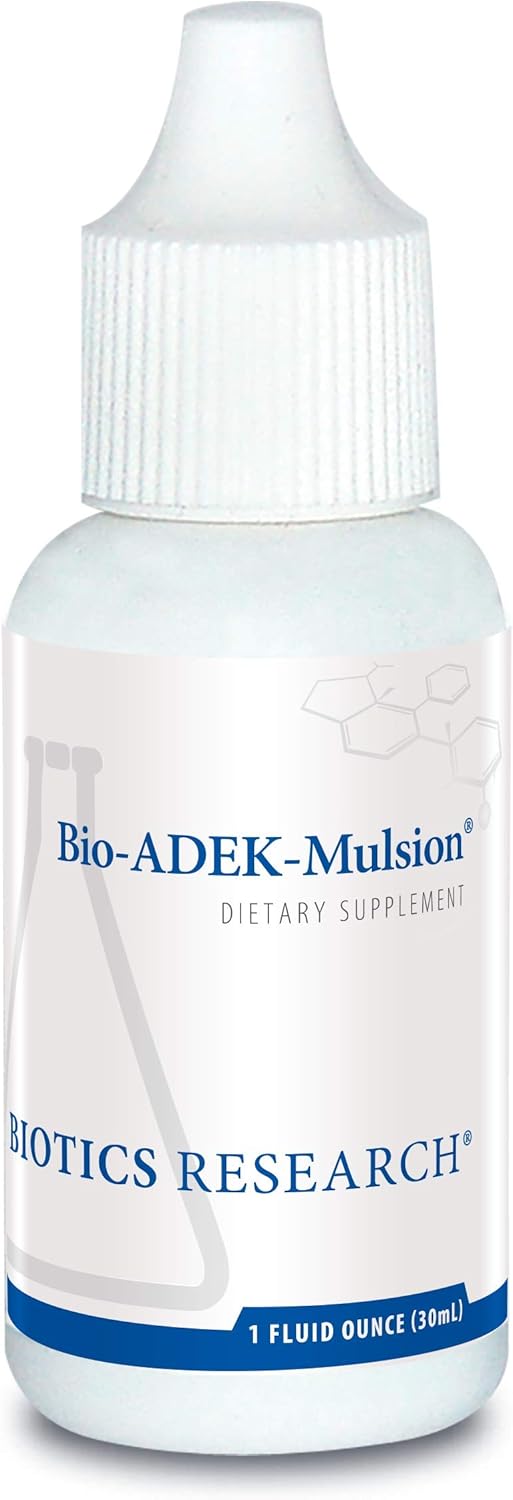 Emulsified Biotics Research Bio ADEK Mulsion - Enhanced Bioavailability for Immune, Bone, Eye, and Heart Health - 1 fl oz