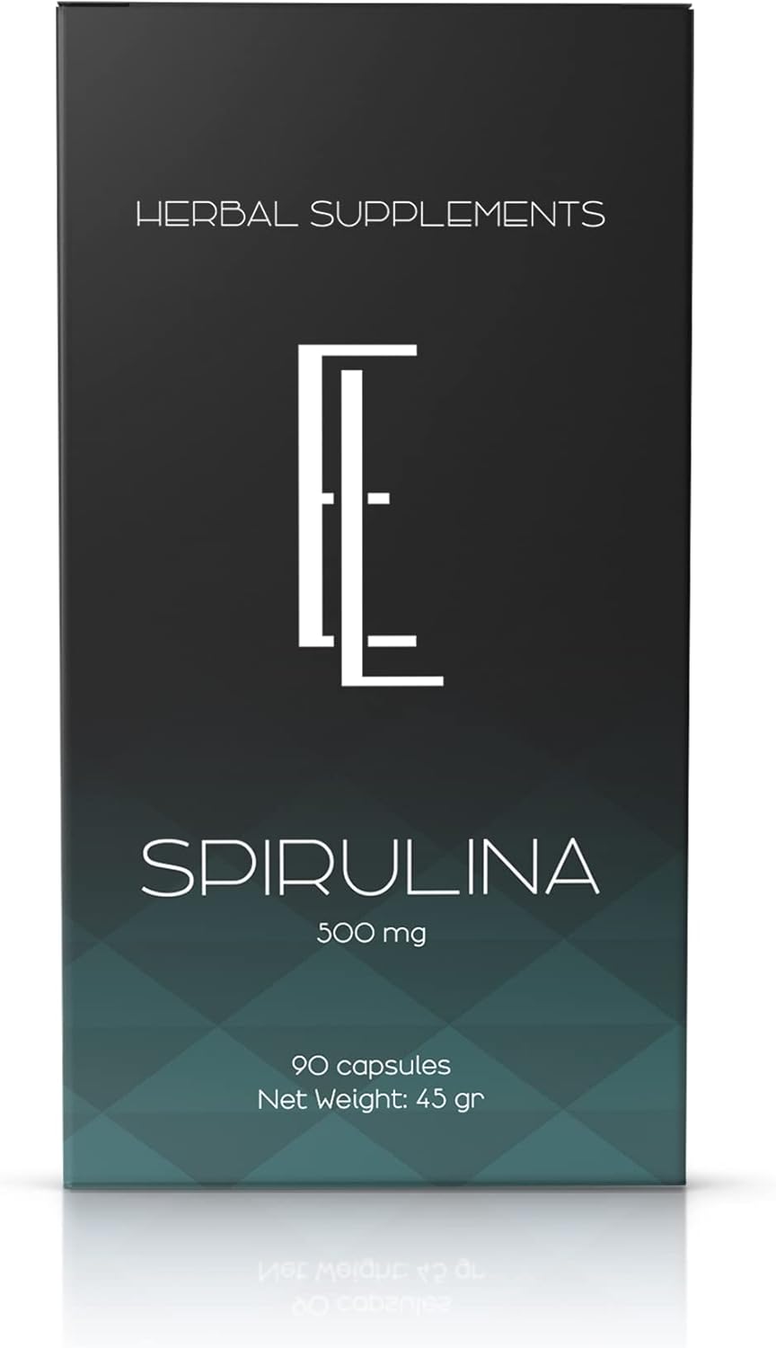 Enchanted Living High-Potency Spirulina Capsules - 90 Count, 500 mg, Plant-Based Superfood Supplement, Non-GMO Vegan Capsules