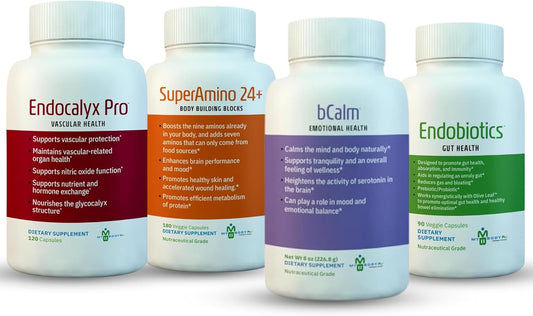 Endocalyx Pro Vascular & Glycocalyx Support with SuperAmino 24+ Amino Acids, bCalm Vitamin B8, and Endobiotics Gut Digestive Support