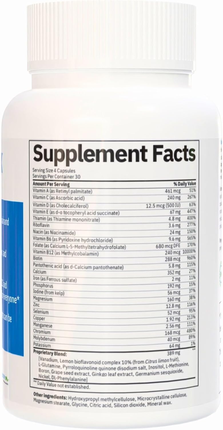 Endogenx Multi-Vitamin Supplement for Brain and Body Health - 120 Veggie Capsules - MYBODYRX