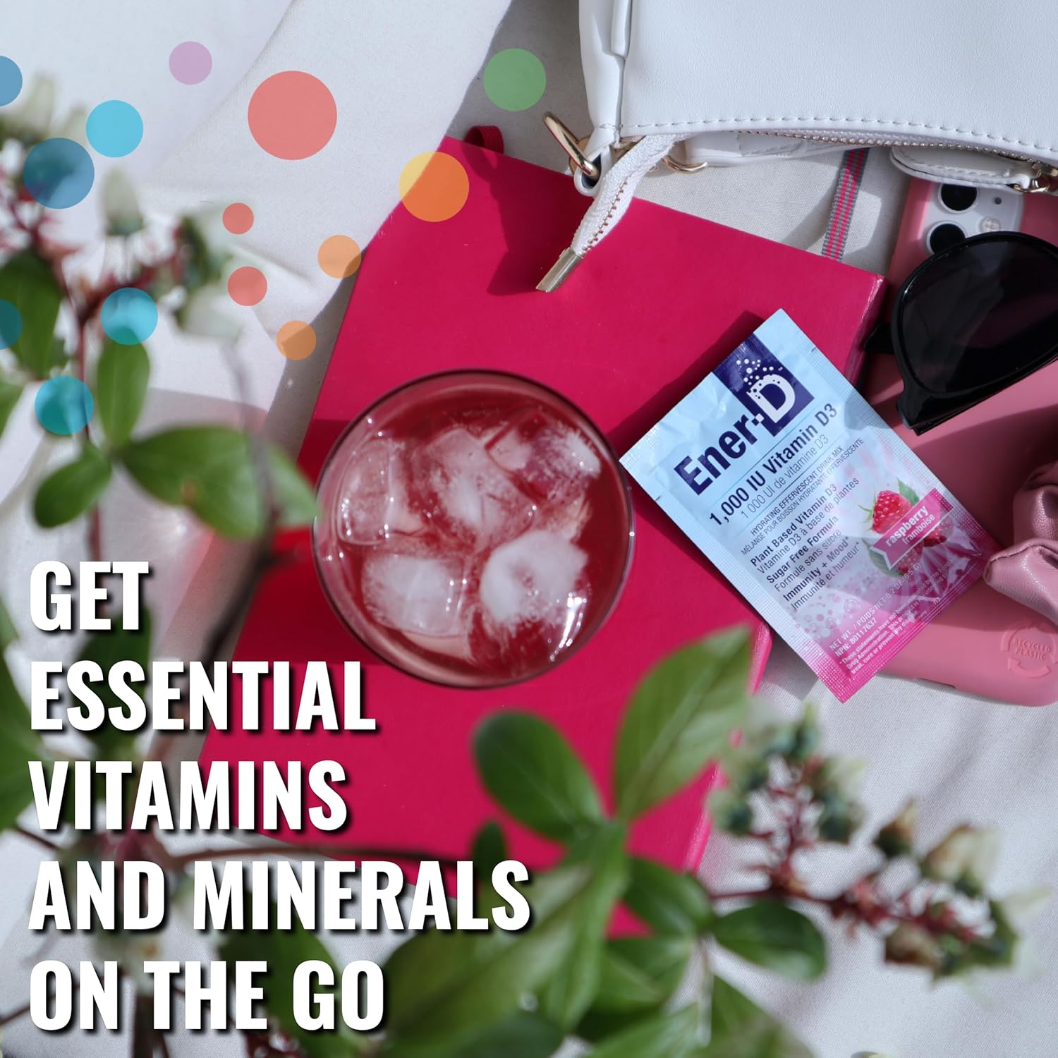 Ener-C Ener-D Raspberry Multivitamin Drink Powder - Sugar Free with Vitamin D3 for Immune & Energy Support - Men & Women - Zinc, Vitamin B & C, Electrolytes - Vegan, Non-GMO - 24 Servings