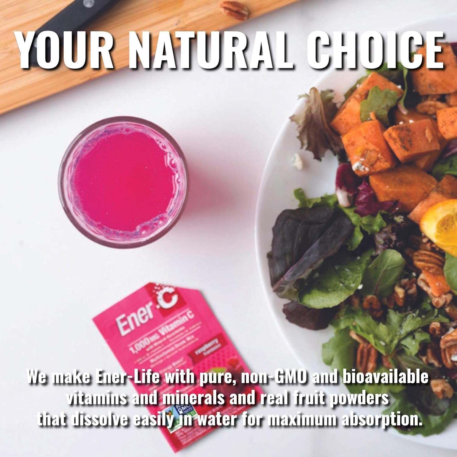 Ener-C Ener-Life Raspberry Multivitamin Drink Mix 30 Count - Convenient and Delicious Way to Boost Energy and Immunity