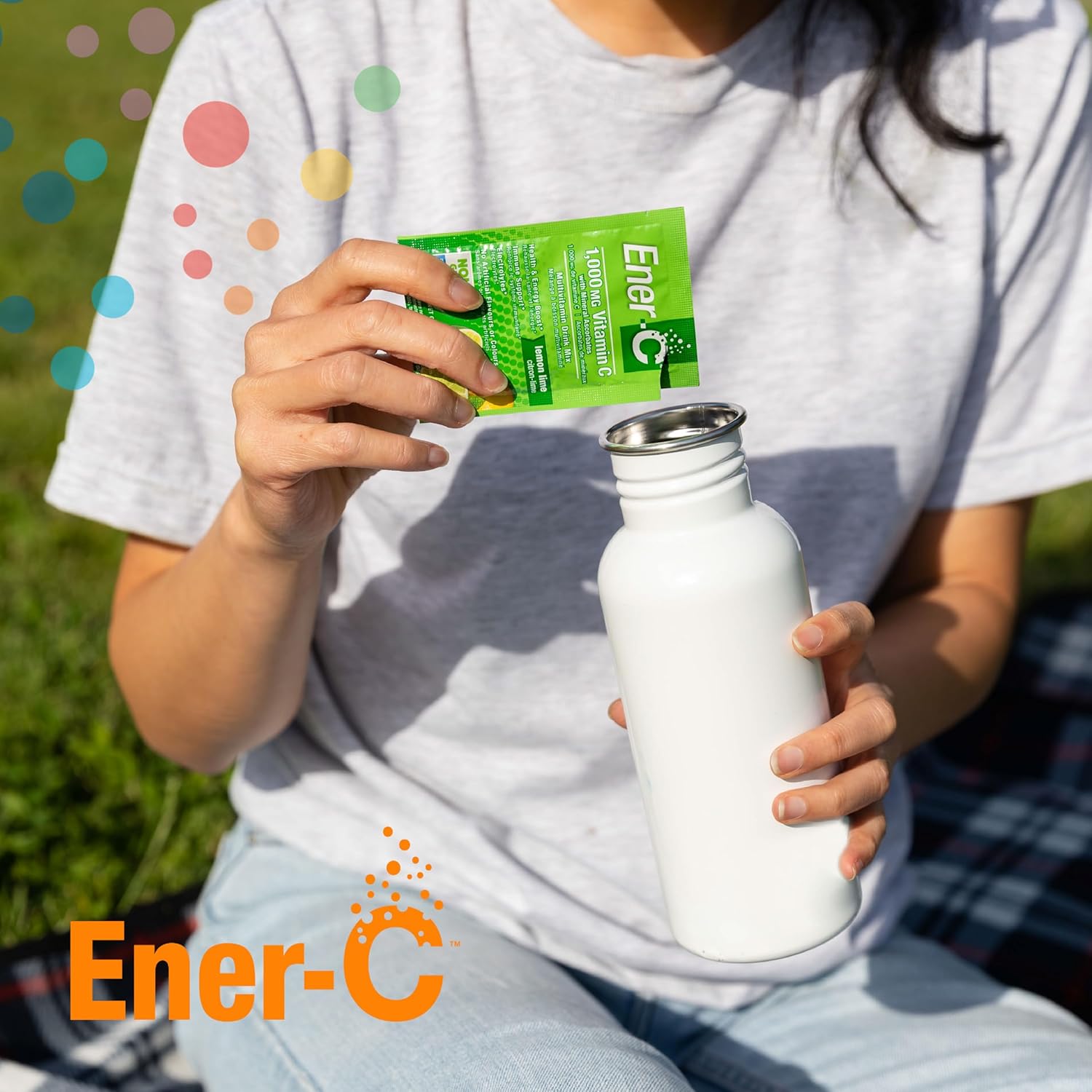 Ener-C Lemon Lime Multivitamin Drink Mix Powder with 1000mg Vitamin C & Electrolytes - Natural Energy & Immune Support - Non-GMO Vegan & Gluten Free - 60 Packets