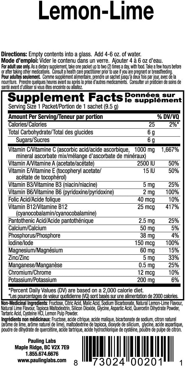 Ener-C Lemon Lime Vitamin Drink Mix - 1000 Mg, 30 Packets