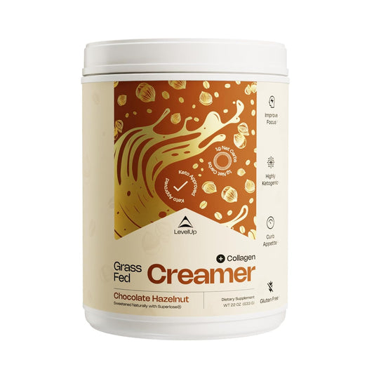 Energizing Chocolate Hazelnut Keto Coffee Creamer with MCT Oil & Collagen Peptides - 22 oz