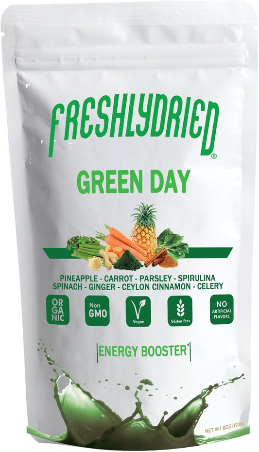 Energizing Green Day Powder with Ceylon Cinnamon, Ginger, and Superfoods - Vegan Friendly - 17 Servings