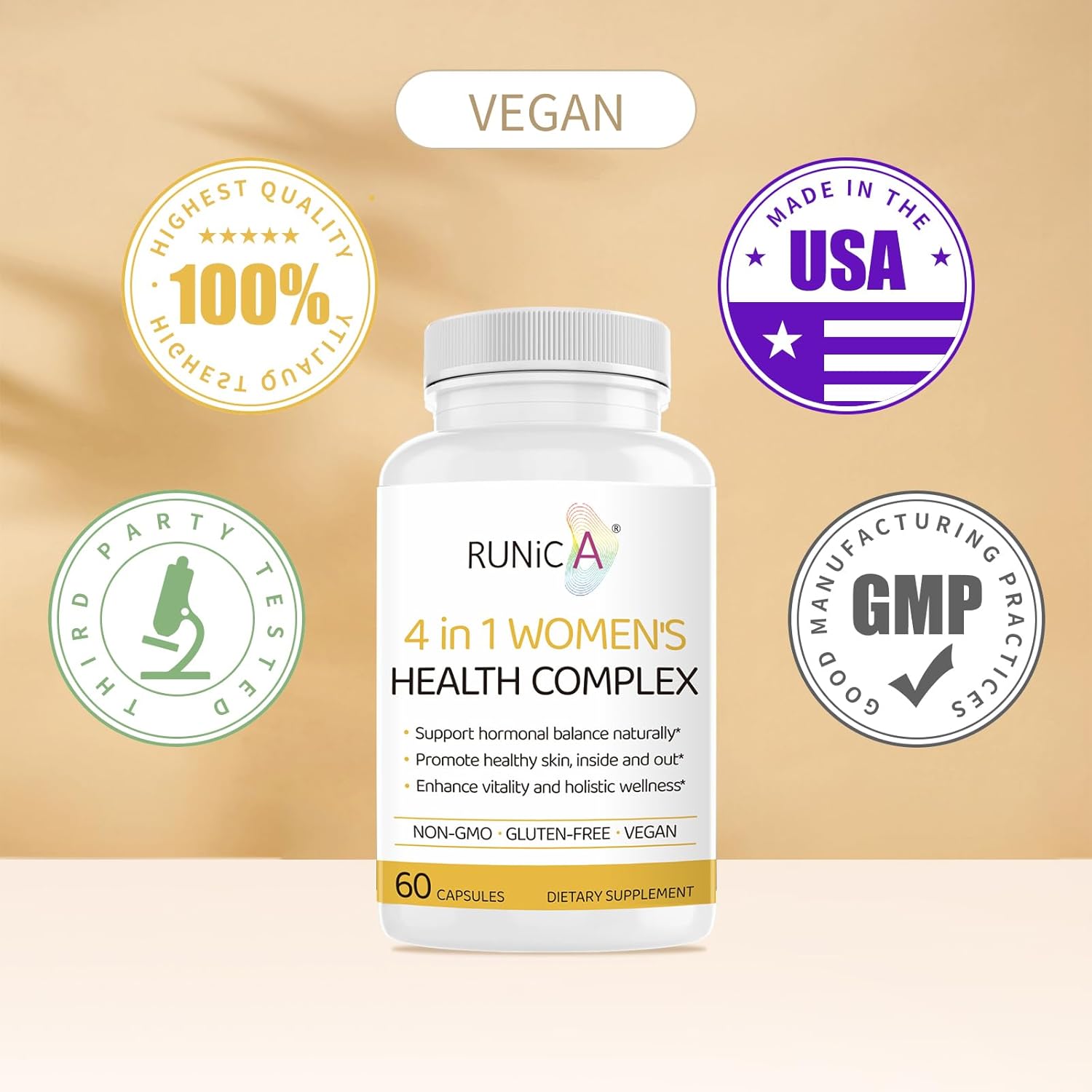 Energy and Focus Support Complex with Soy Isoflavones, Pueraria Mirifica, and Herbal Extracts | Promotes Vitality and Balance | USA-Made