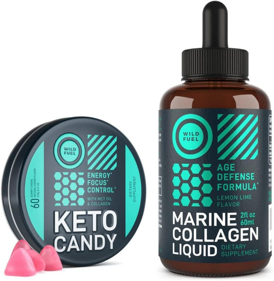 Energy and Wellness Bundle: WILD FUEL Keto Candy and Liquid Marine Collagen