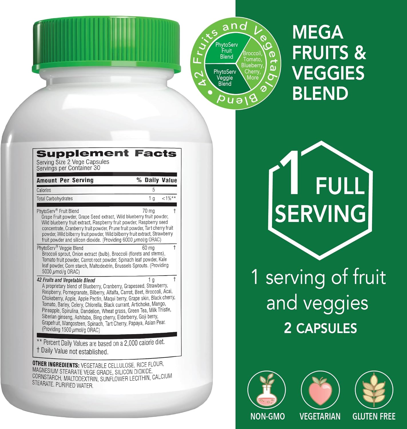 Energy Balance Superfood Supplement Bundle with Mega Fruits, Veggies, and Aloe Vera Capsules for Digestive Health Support
