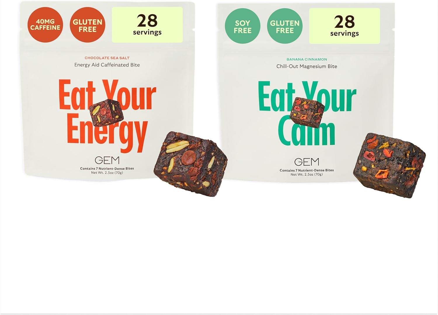 Energy-Boosting Caffeinated Bites for Calm & Focus | Non-Habit Forming | Supports Metabolism & Endurance | 28 Servings
