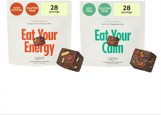 Energy-Boosting Caffeinated Bites for Calm & Focus | Non-Habit Forming | Supports Metabolism & Endurance | 28 Servings