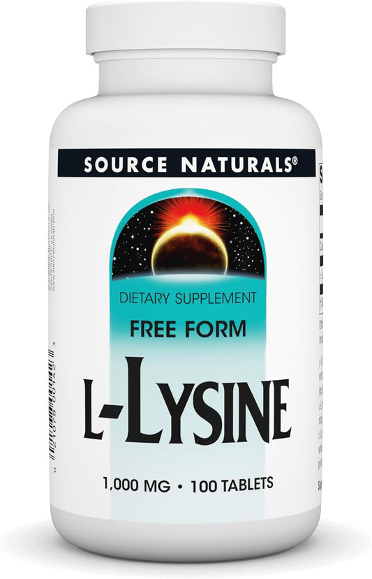 Energy-Boosting L-Lysine Free Form Amino Acid Supplement - Supports Collagen Production - 100 Tablets