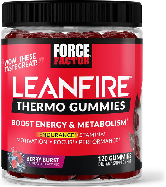 Energy-Boosting LeanFire Thermo Gummies with B12, Caffeine, & Green Coffee Bean - 120 Gummies