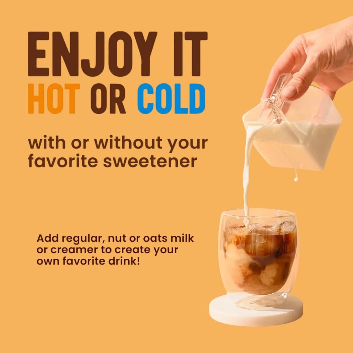 Energy-Boosting Mushroom Coffee with Cordyceps, Reishi, Shiitake, Turkey Tail, Lion's Mane | Instant Coffee Powder for Focus & Immune Support | 30 Servings