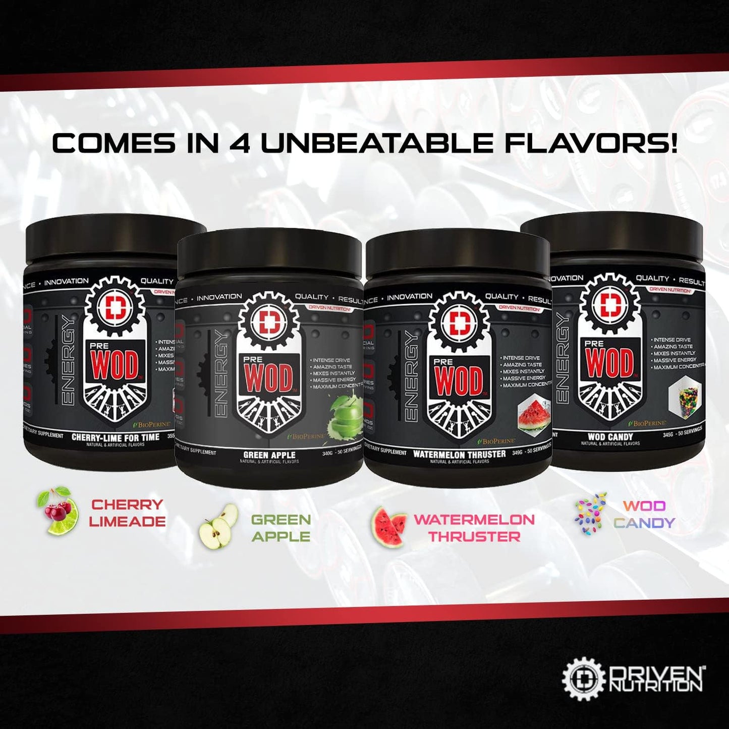 Energy-Boosting Pre-Workout Supplement with Caffeine & Beta-Alanine - Watermelon Flavored, 50 Servings for High-Intensity Training