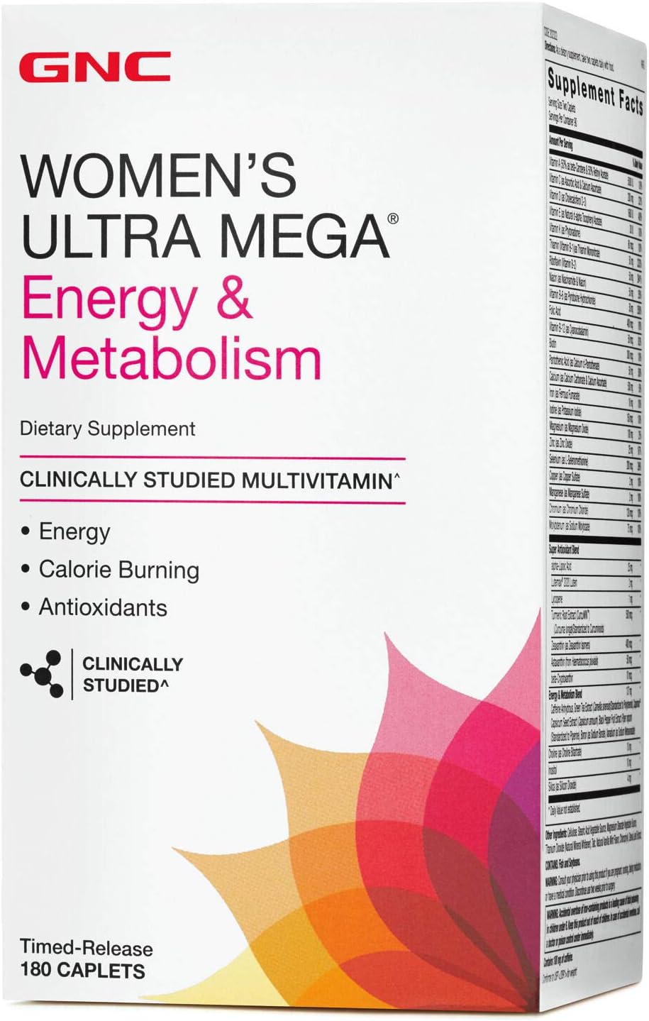 Energy-Boosting Womens Multivitamin with Metabolism Support, 180 Count for Increased Energy and Calorie Burning