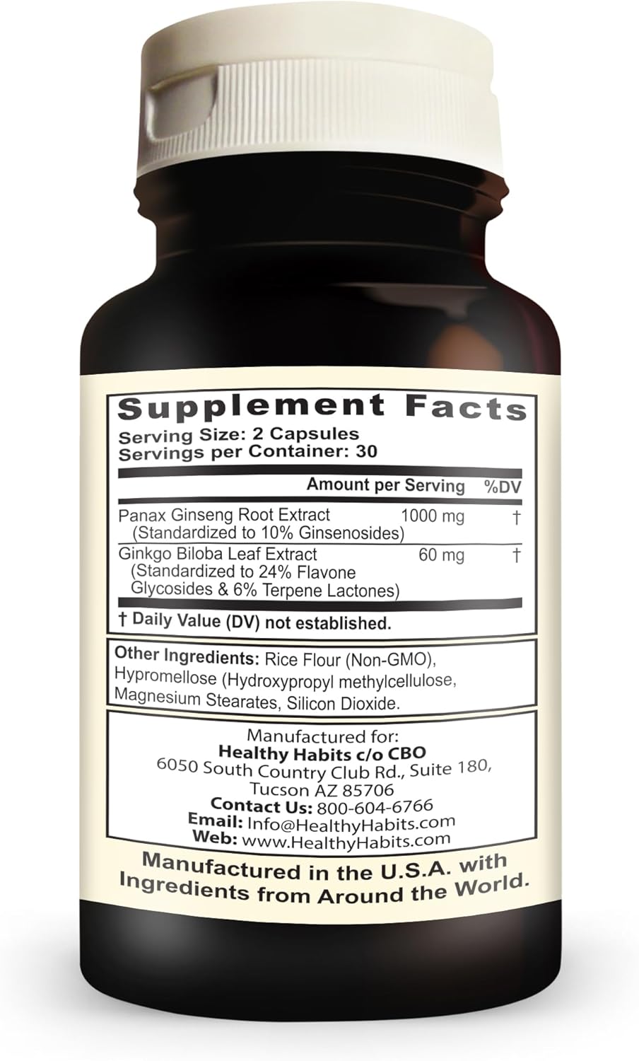 Energy & Cognitive Function Support: G2 Maxum Panax Ginseng + Ginkgo Biloba Capsules - 60 Veg Capsules