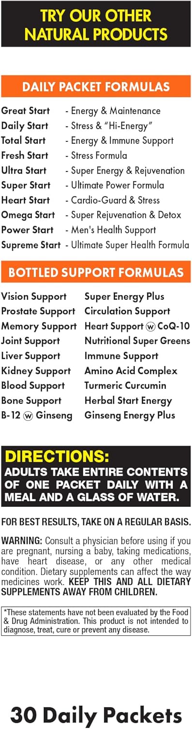 Energy & Essentials Daily Vitamin Pack | Vitamin A, B, C, D, E, B12, Biotin, Minerals, Calcium, Magnesium, Zinc | Super Greens | 30 Packets