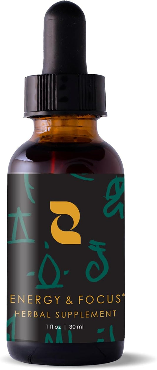Energy & Focus Herbal Tincture with Ashwagandha & Rhodiola for Natural Boost | Ancient TCM Wisdom | 30 ml