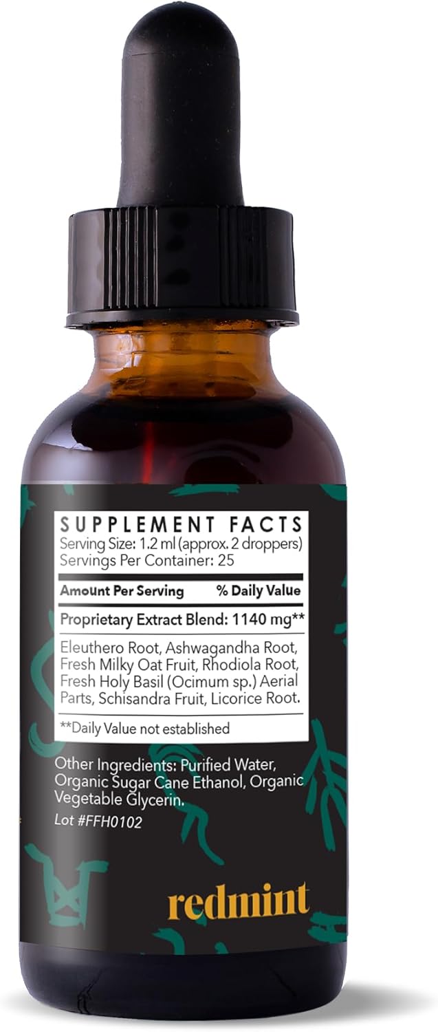 Energy & Focus Herbal Tincture with Ashwagandha & Rhodiola for Natural Boost | Ancient TCM Wisdom | 30 ml