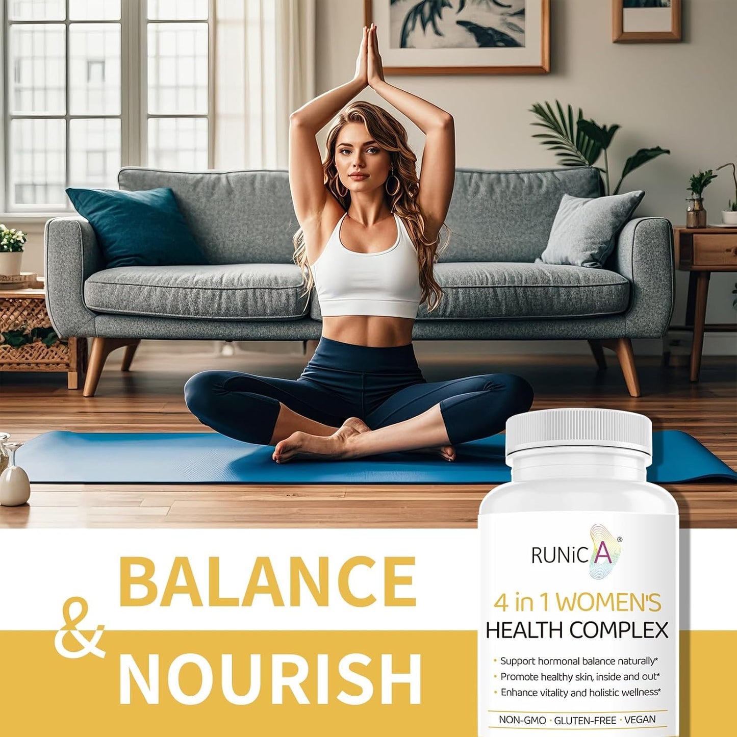 Energy & Focus Support Complex with Soy Isoflavones, Pueraria Mirifica, and Herbal Extracts for Vitality and Balance - Made in USA