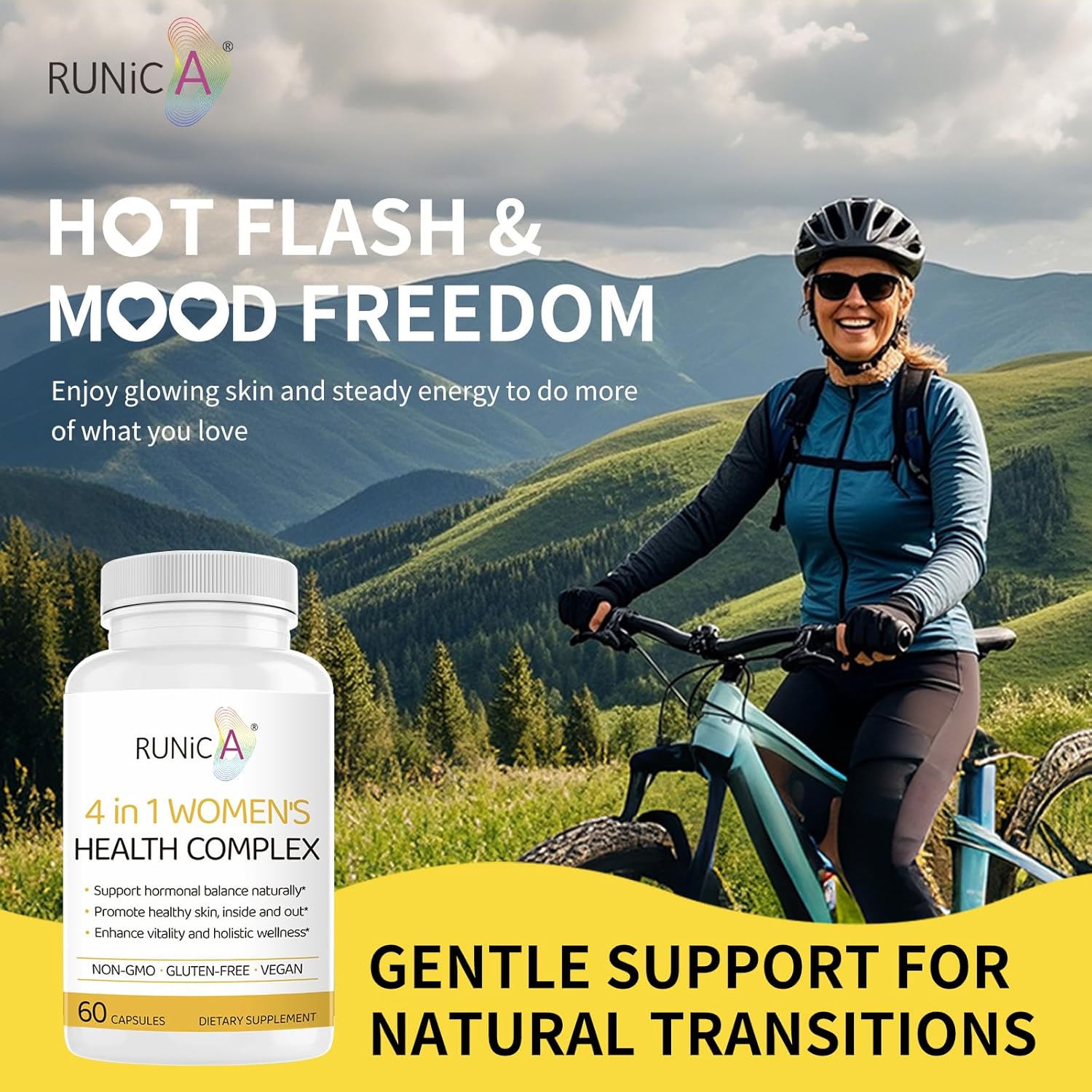 Energy & Focus Support Complex with Soy Isoflavones, Pueraria Mirifica, and Herbal Extracts for Vitality and Balance - Made in USA