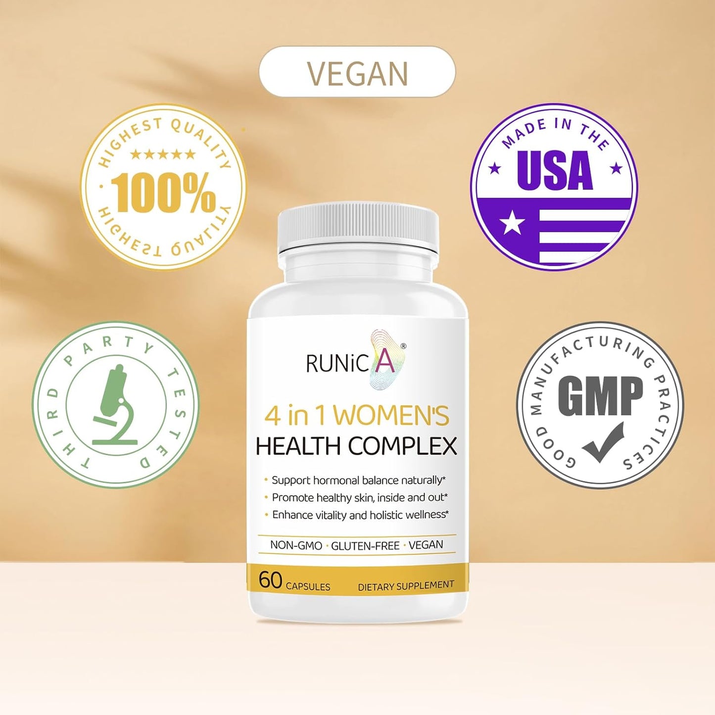 Energy & Focus Support Complex with Soy Isoflavones, Pueraria Mirifica, and Herbal Extracts for Vitality and Balance - Made in USA