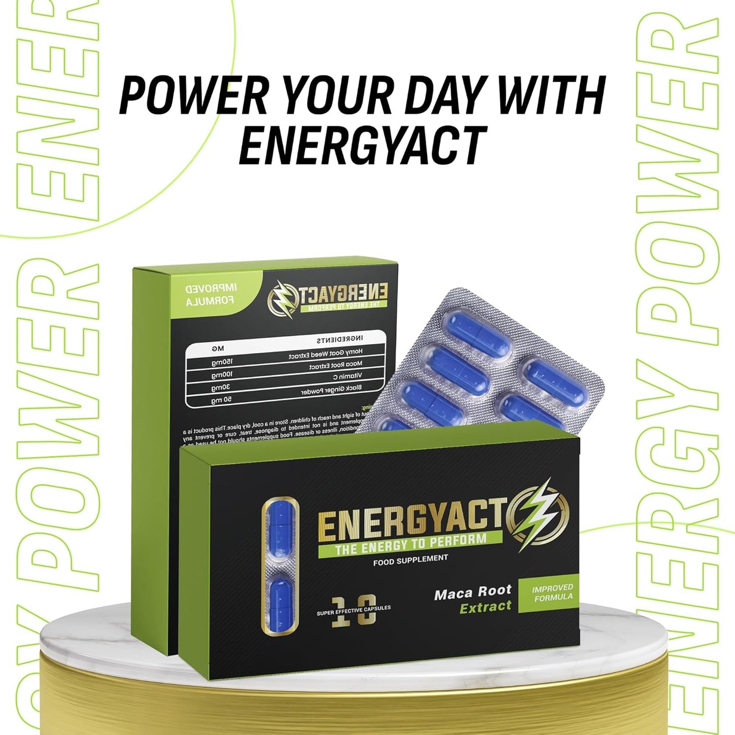 ENERGYACT Blended Sports Nutrition for Boosted Endurance and Energy (10 Pack)