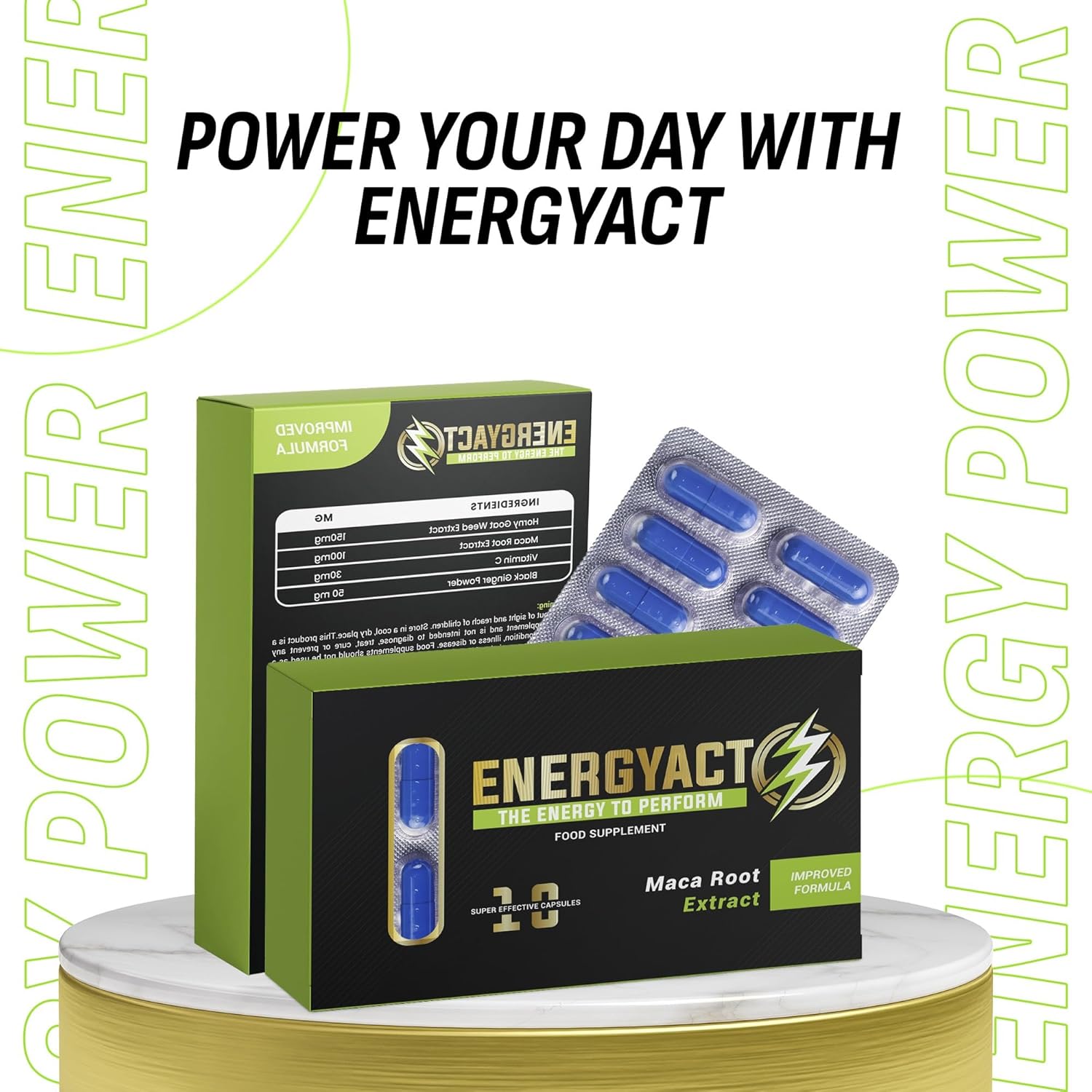 ENERGYACT Blended Sports Nutrition for Boosted Endurance and Energy (10 Pack)