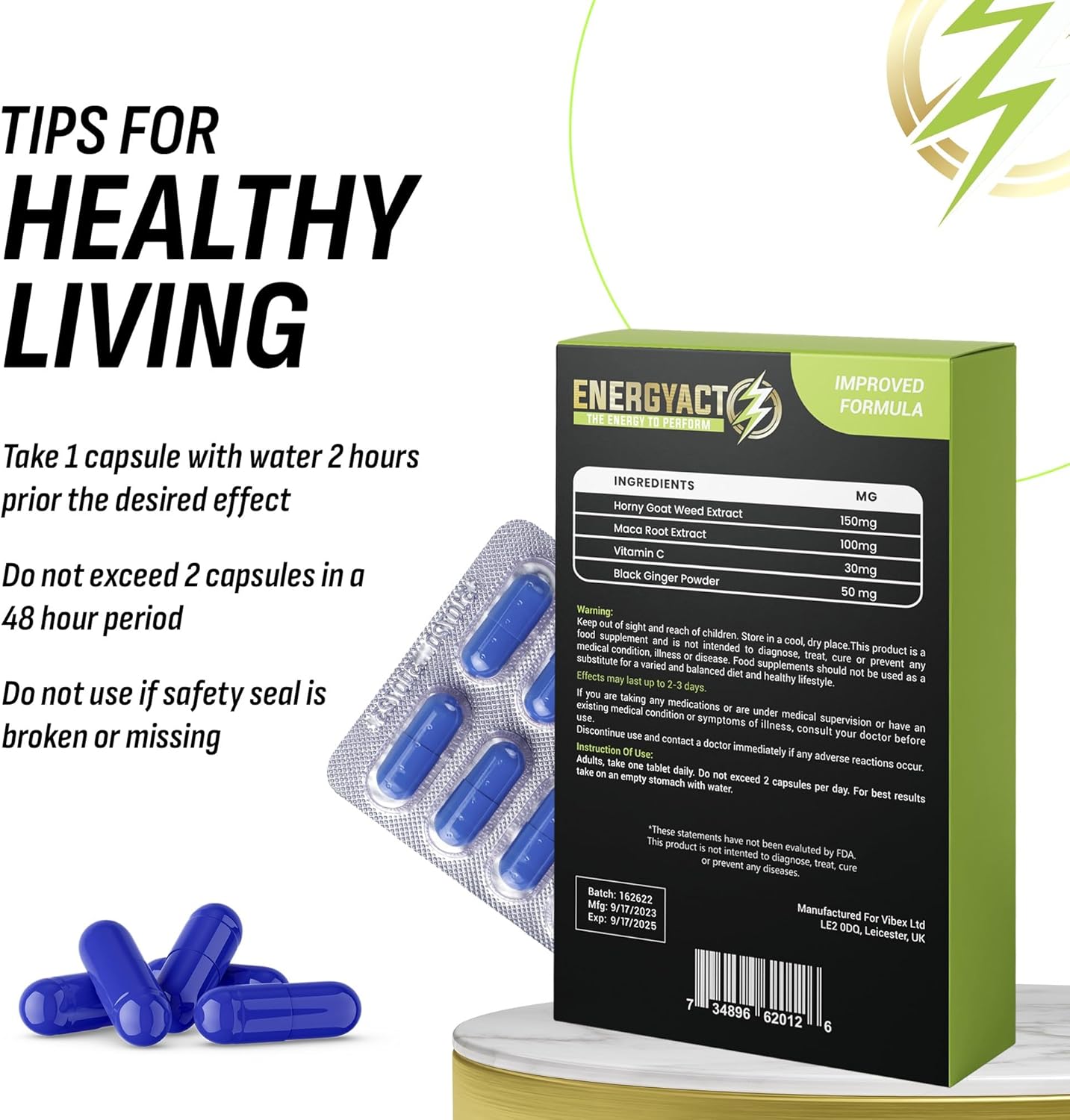 ENERGYACT Blended Sports Nutrition for Boosted Endurance and Energy (10 Pack)