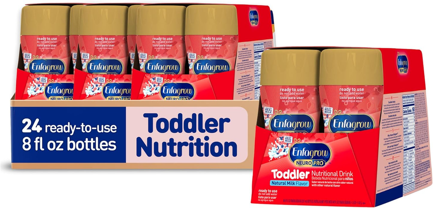 Enfagrow Neuro Pro Premium Toddler Nutritional Drink with DHA, Growth Nutrients, Immune Support - 24 Bottles of 8 fl Oz