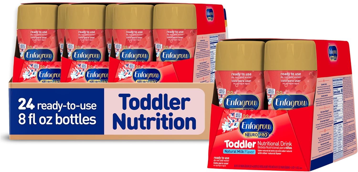 Enfagrow Neuro Pro Premium Toddler Nutritional Drink with DHA, Growth Nutrients, Immune Support - 24 Bottles of 8 fl Oz