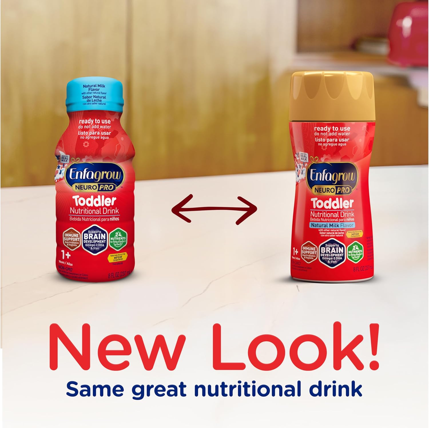 Enfagrow Neuro Pro Premium Toddler Nutritional Drink with DHA, Growth Nutrients, Immune Support - 24 Bottles of 8 fl Oz