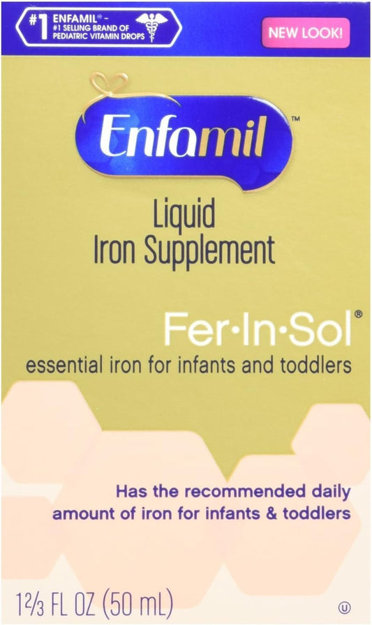 Enfamil Fer-in-Sol Iron Supplement Drops - 2 Count for Babies and Young Children