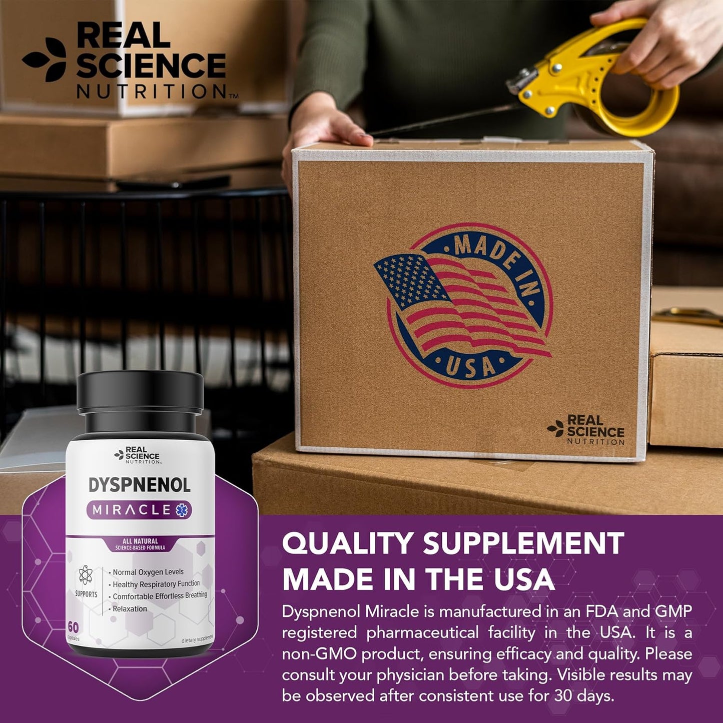 Enhance Lung Health with Dyspnenol Miracle by Real Science Nutrition - Natural Respiratory Support Supplement