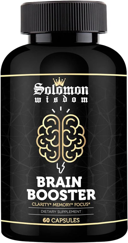 Enhance Memory & Focus with Solomon Wisdom Nootropic Supplement - 60 Capsules for Improved Concentration & Clarity